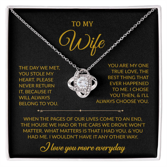 To My Wife Necklace, Gift For Wife, Anniversary Gift For Wife, Necklace For Wife 27_7_Gold