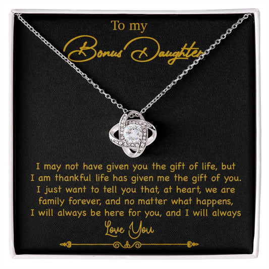 To My Bonus Daughter Necklace, Gift for Bonus Daughter, Step Daughter Birthday 5_10_Gold