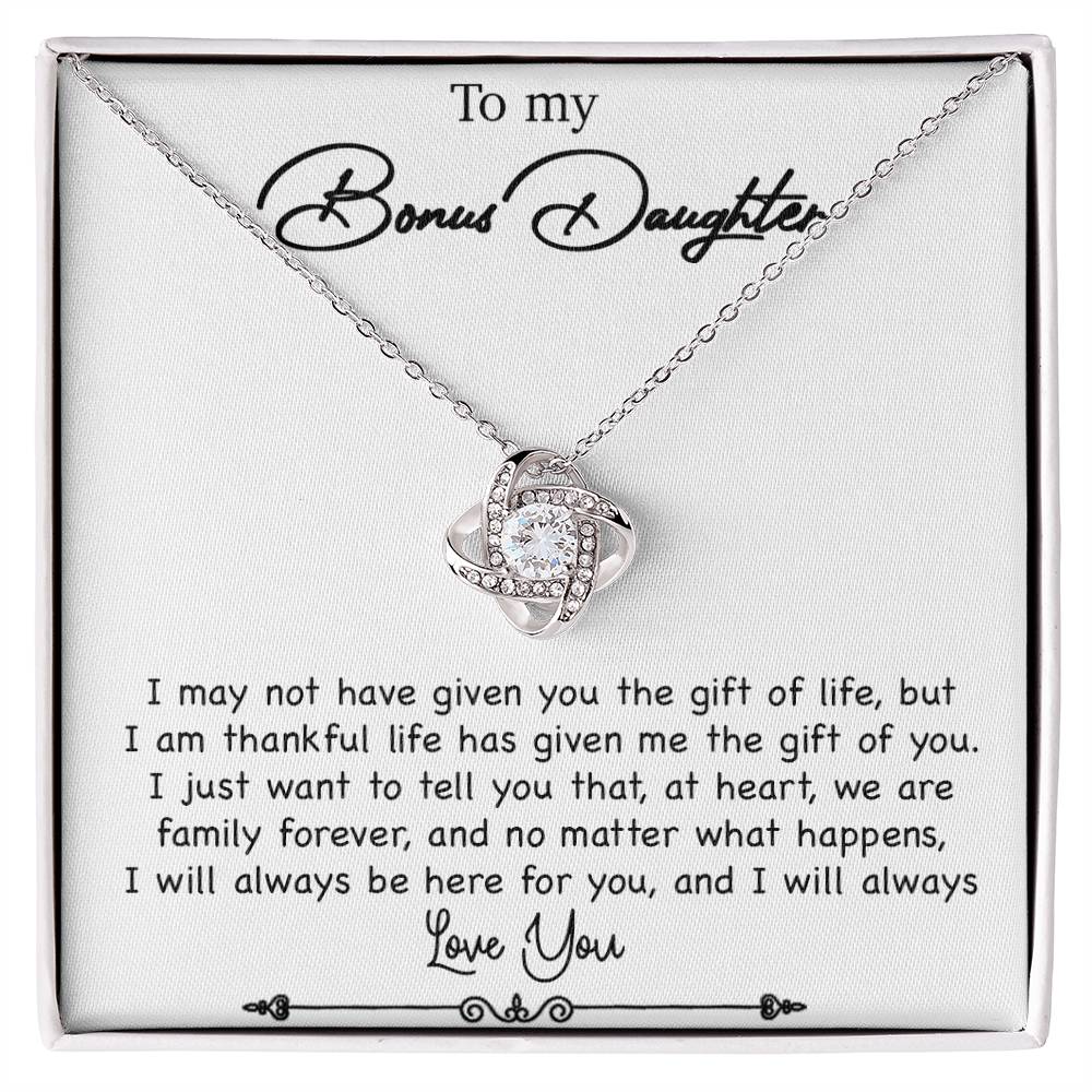 To My Bonus Daughter Necklace, Gift for Bonus Daughter, Step Daughter Birthday 5_10_White