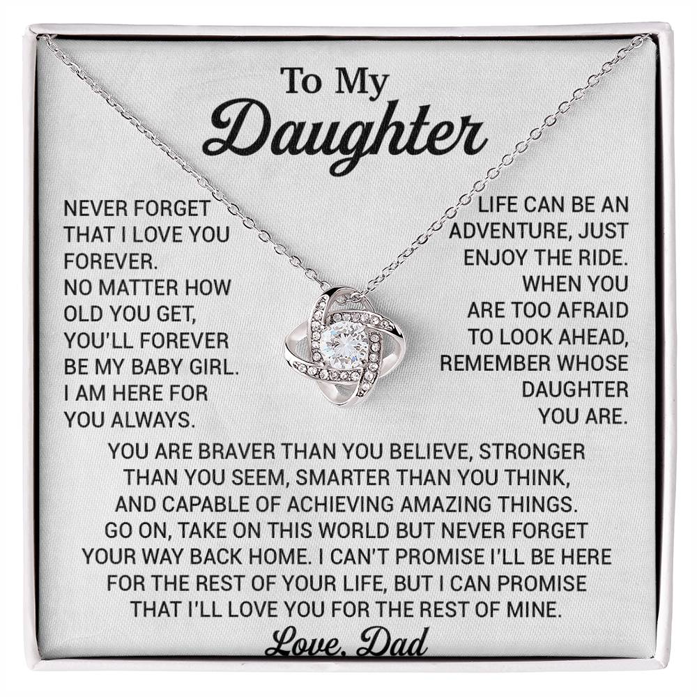 To My Daughter Necklace, Daughter Father Necklace, Daughter Gift From Dad 22_8_White