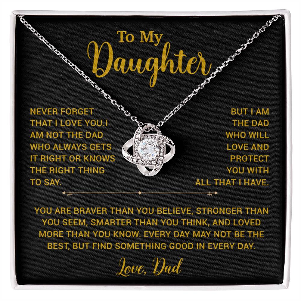 To My Daughter Necklace, Gift for Daughter from Dad, Father Daughter Necklace 2_6_Gold