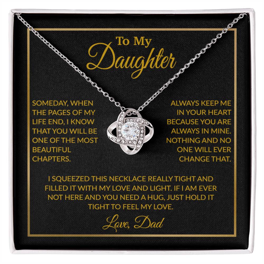 To My Daughter Necklace, Gift For Daughter From Dad, Daughter Father Necklace 4_12_Gold