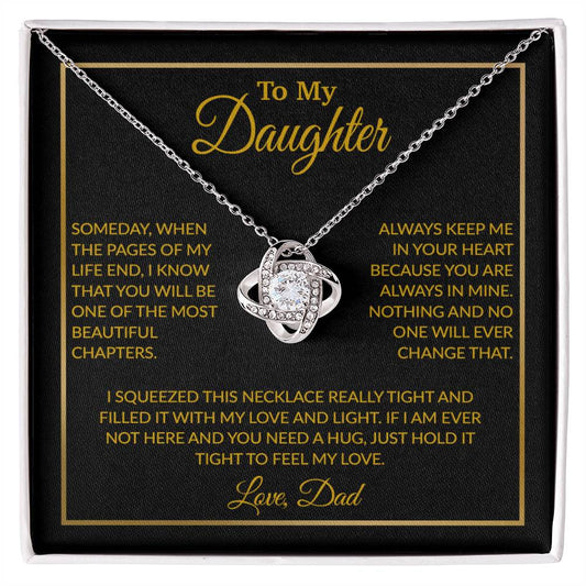 To My Daughter Necklace, Gift For Daughter From Dad, Daughter Father Necklace 4_12_Gold