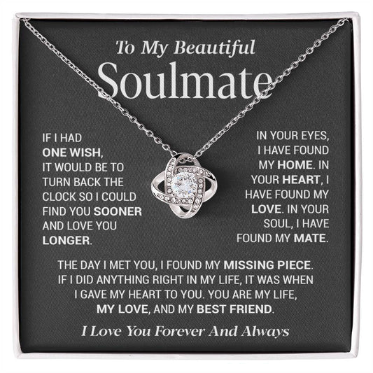 To My Soulmate Necklace, Gift for Wife, Girlfriend Necklace, Christmas Gift