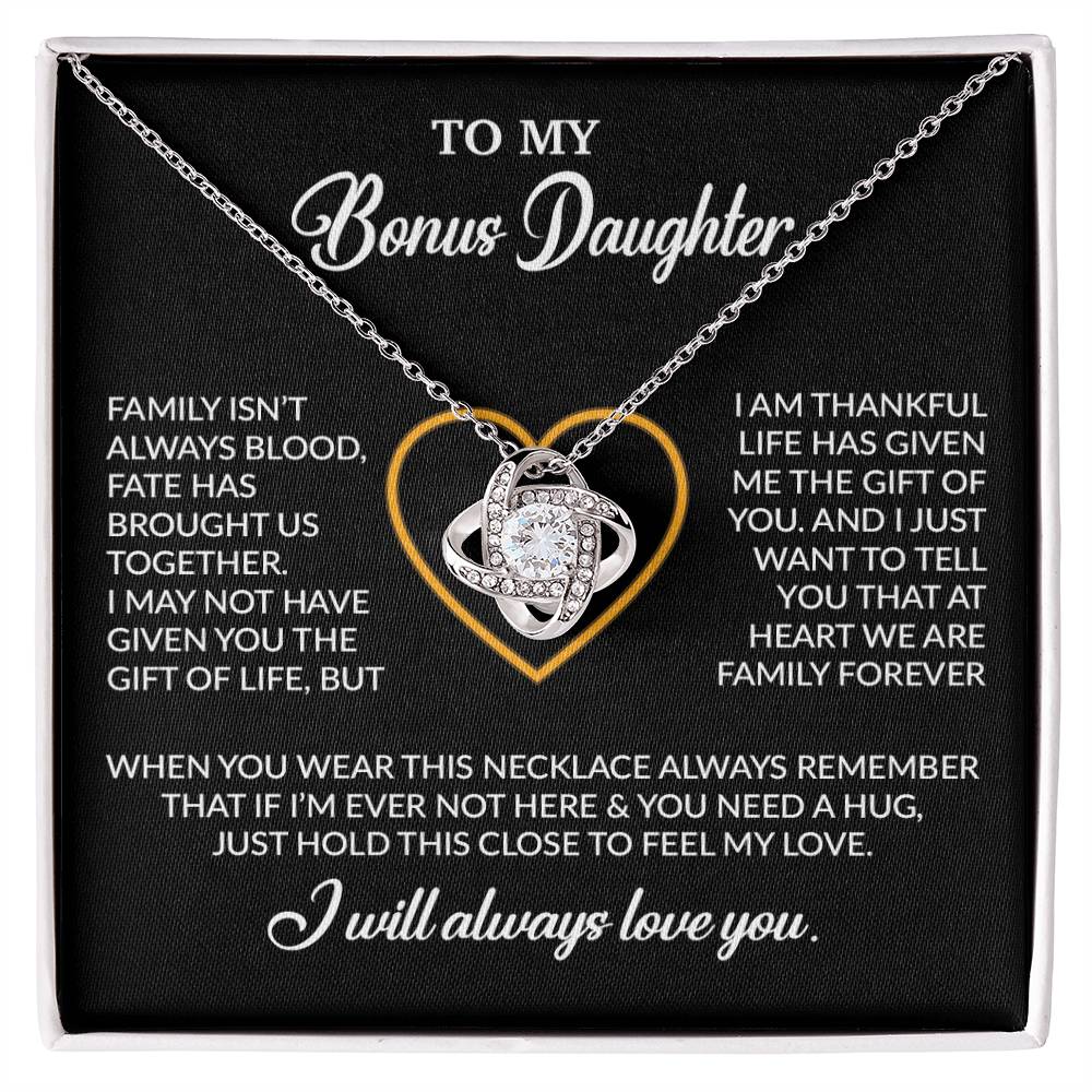 To My Bonus Daughter Necklace, Gift for Bonus Daughter, Step Daughter Birthday 24_12_Black