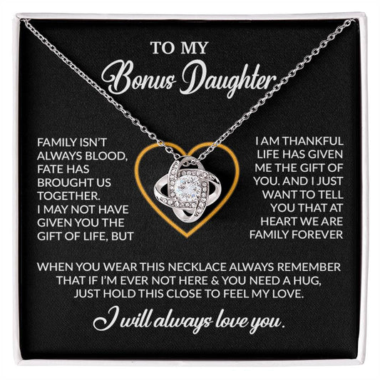 To My Bonus Daughter Necklace, Gift for Bonus Daughter, Step Daughter Birthday 24_12_Black