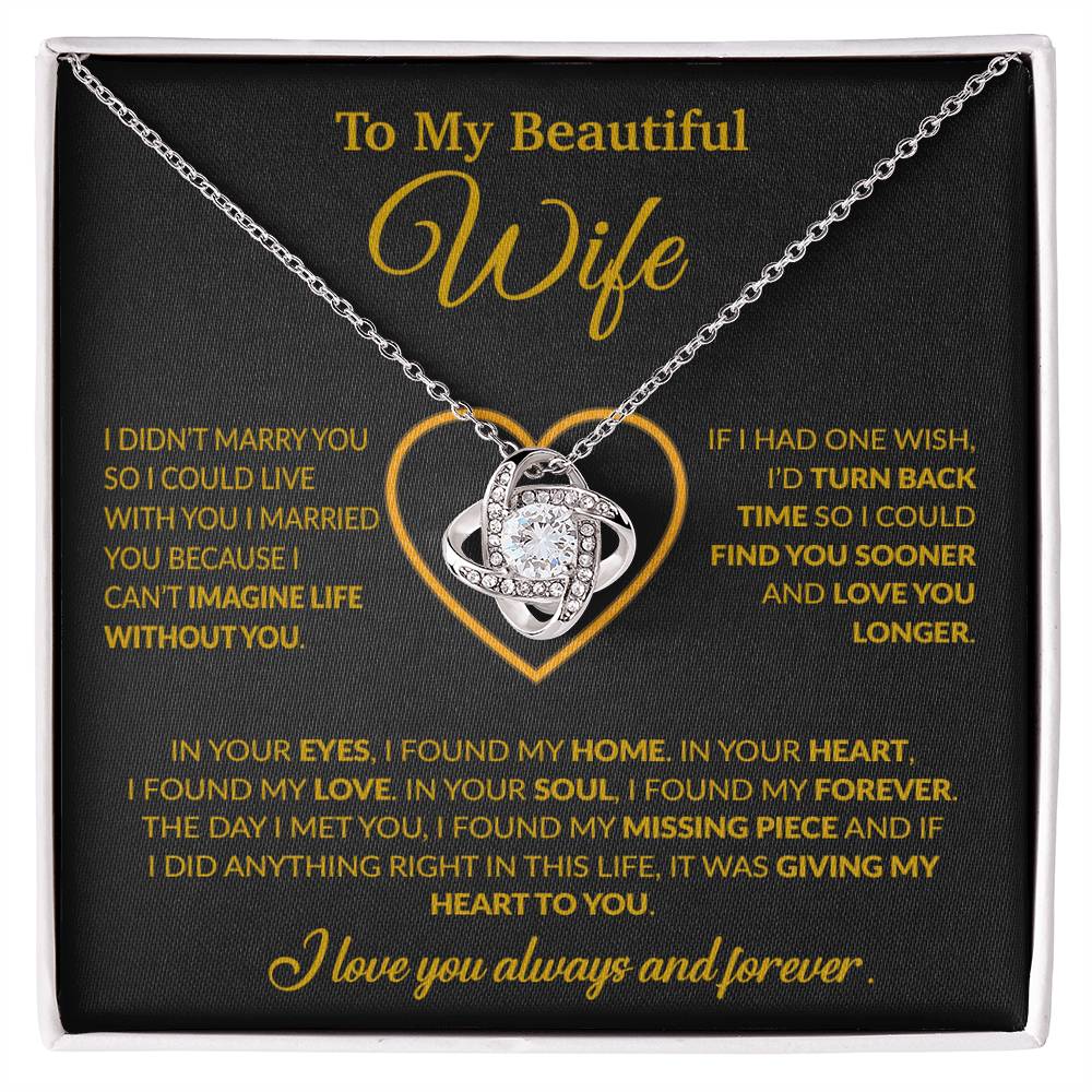To My Wife Necklace, Wife Gift from Husband, Christmas Gift 8_12_Gold