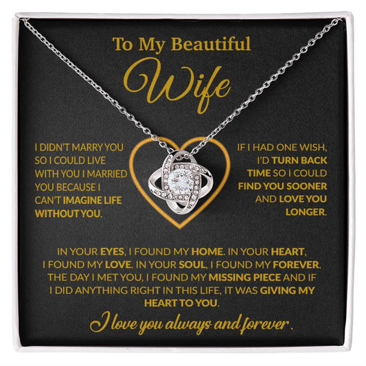 To My Wife Necklace, Wife Gift from Husband, Christmas Gift 8_12_Gold