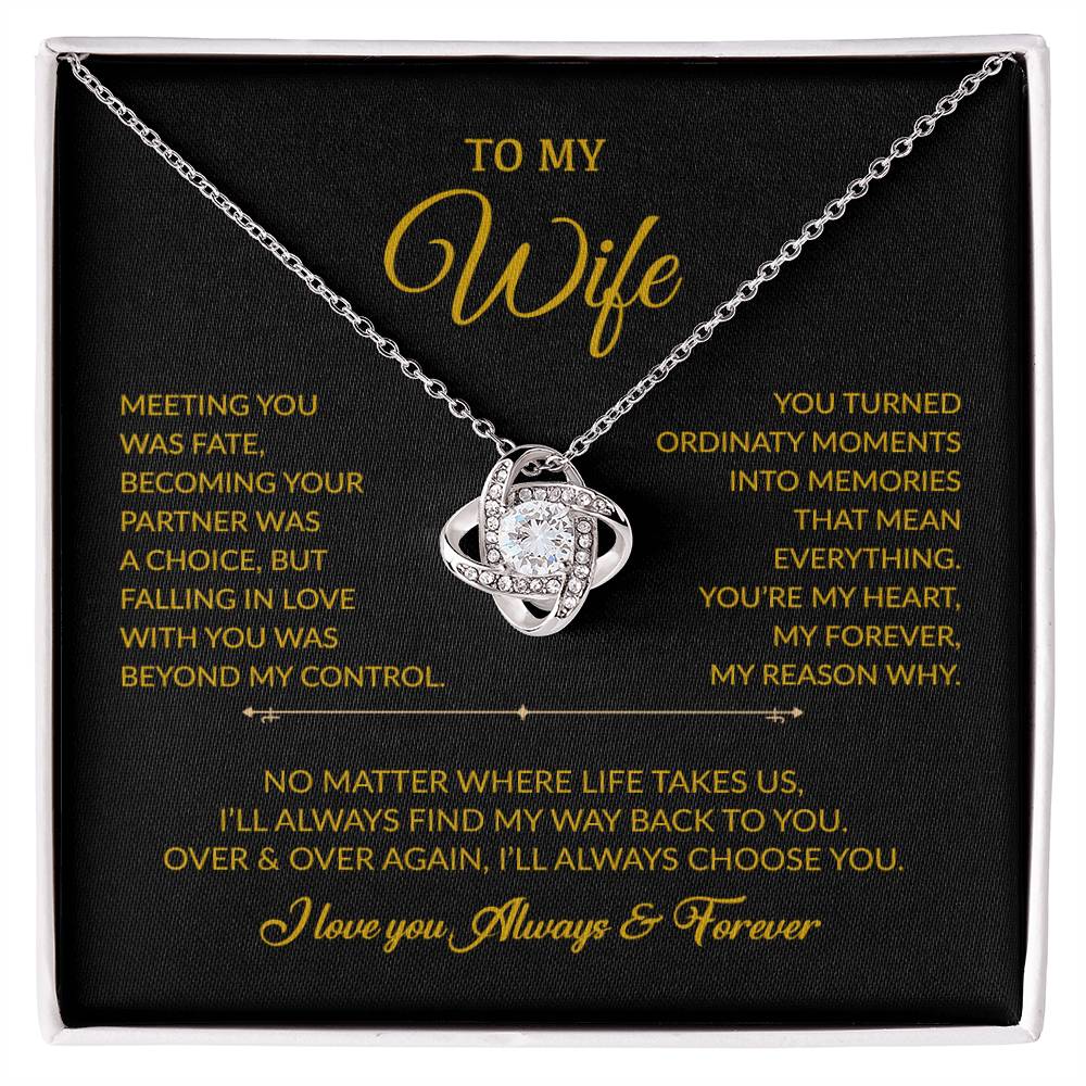 To My Wife Necklace, Gift For Wife, Anniversary Gift For Wife, Necklace For Wife 3_8_Gold