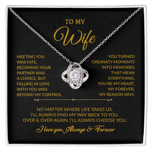 To My Wife Necklace, Gift For Wife, Anniversary Gift For Wife, Necklace For Wife 3_8_Gold