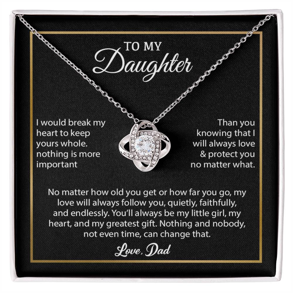 To My Daughter Necklace, Gift for Daughter from Dad, Father Daughter Necklace 4_6_Black