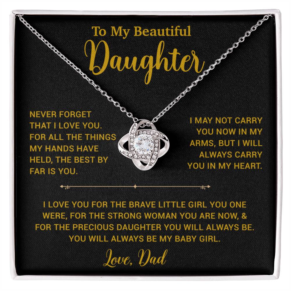 To My Daughter Necklace, Gift for Daughter from Dad, Father Daughter Necklace 14_6_Gold