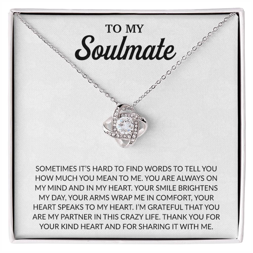 To My Soulmate Necklace, Anniversary Gift for Her, Gifts for Wife, Gifts for Girlfriend_White