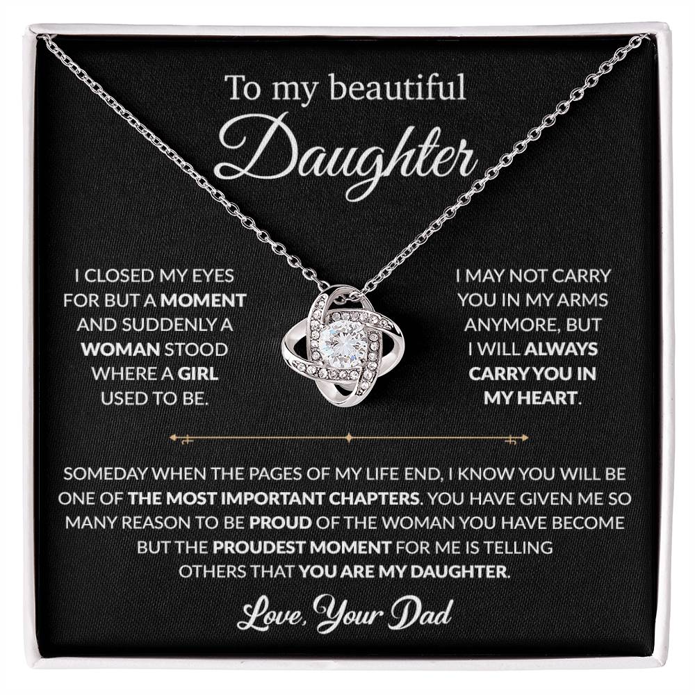To My Daughter Necklace, Gift For Daughter From Dad, Daughter Father Necklace 9_1_Black