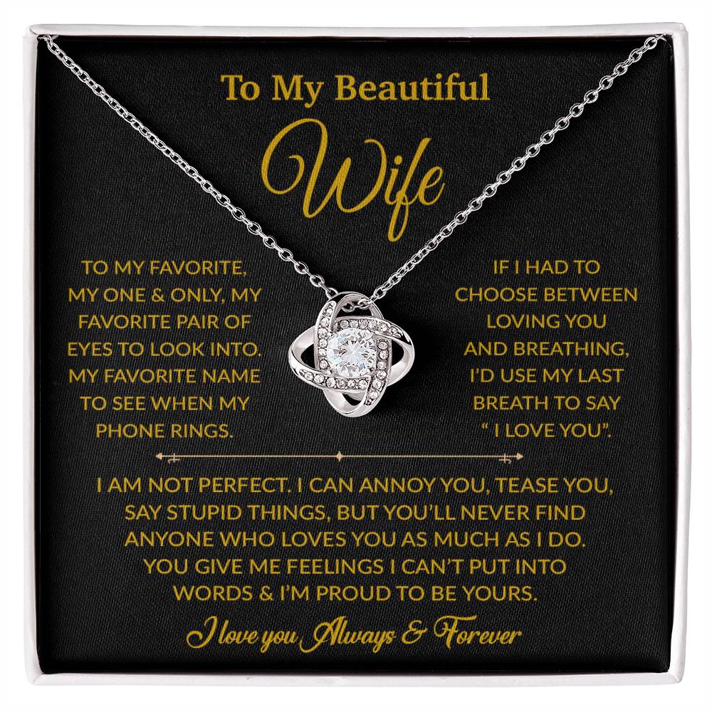 To My Wife Necklace, Gift For Wife, Anniversary Gift For Wife, Necklace For Wife 7_6_Gold