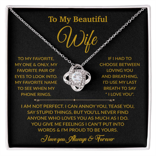 To My Wife Necklace, Gift For Wife, Anniversary Gift For Wife, Necklace For Wife 7_6_Gold