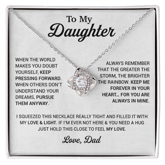 To My Daughter Necklace, Daughter Father Necklace, Daughter Gift From Dad 21_8_White