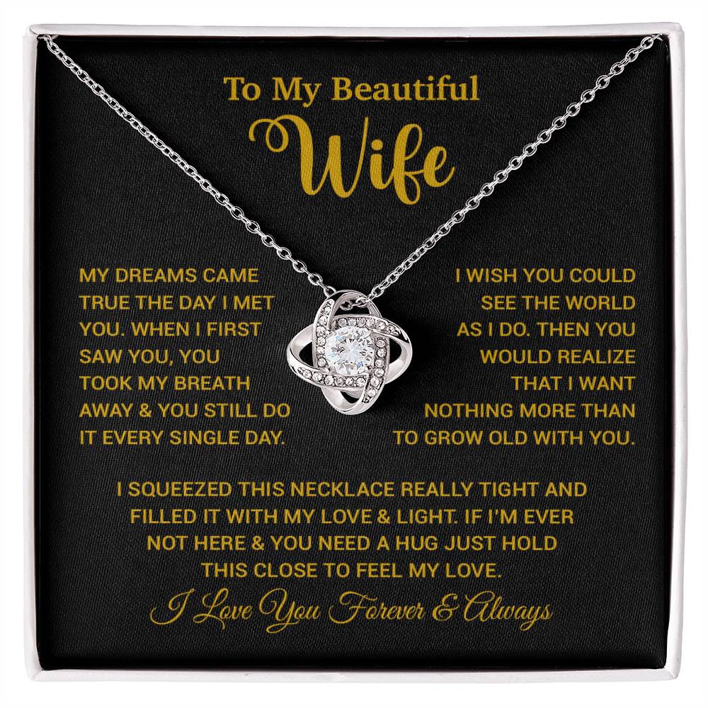 To My Wife Necklace, Wife Gift From Husband, Wife Husband Necklace, Christmas Gift 24_9_Gold