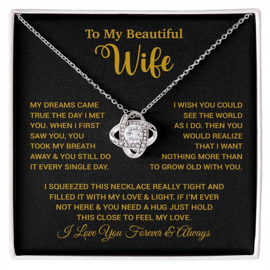 To My Wife Necklace, Wife Gift From Husband, Wife Husband Necklace, Christmas Gift 24_9_Gold