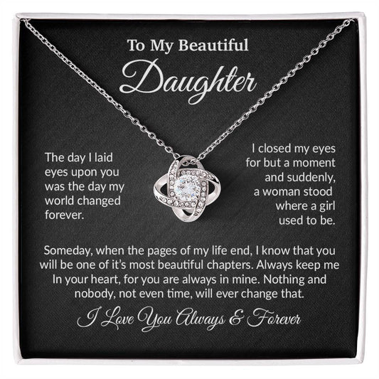 To My Daughter Necklace, Daughter Mother Necklace, Daughter Gift From Mom 8_11_Black