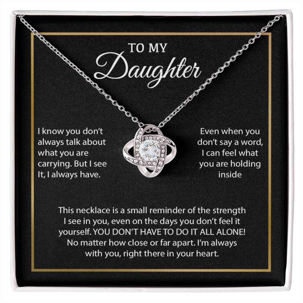 To My Daughter Necklace, Gift for Daughter from Mom, Daughter Mother Necklace 24_3_Black