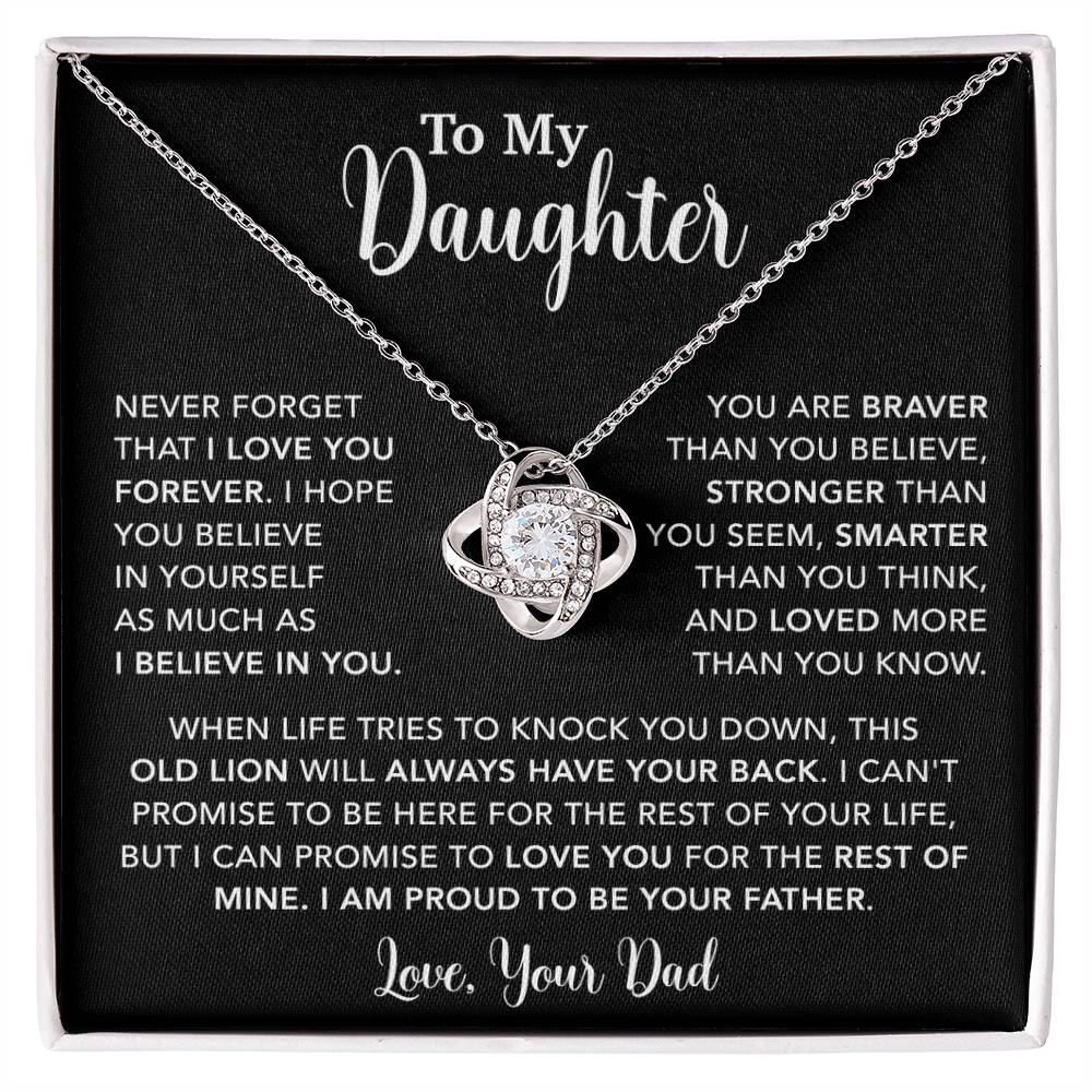 To My Daughter Necklace Gift for Daughter from Dad,Daughter Father Necklace 15_4_Black