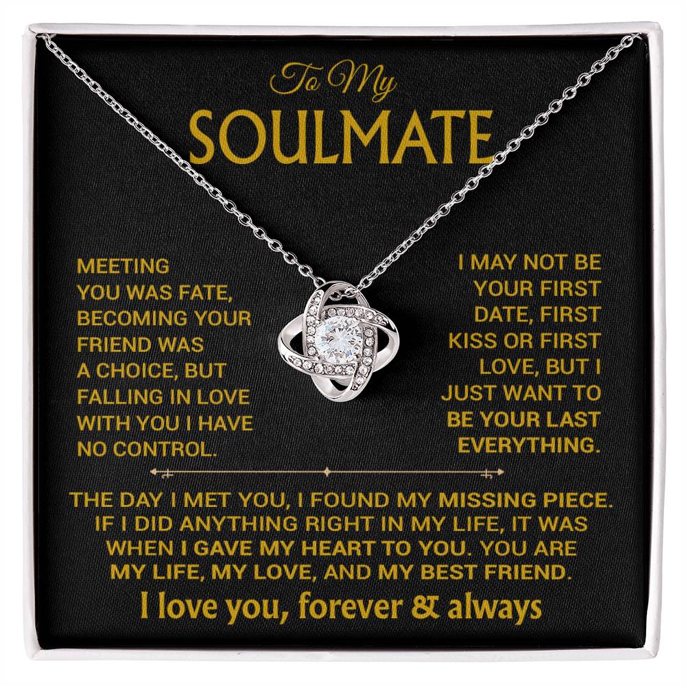 To My Soulmate Necklace, Soulmate Gift, Gift For Girlfriend, Valentines Gift 6_12_Gold