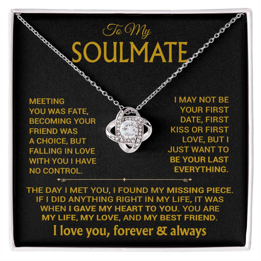 To My Soulmate Necklace, Soulmate Gift, Gift For Girlfriend, Valentines Gift 6_12_Gold