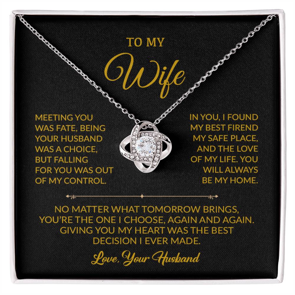 To My Wife Necklace, Gift For Wife, Anniversary Gift For Wife, Necklace For Wife 22_8_Gold