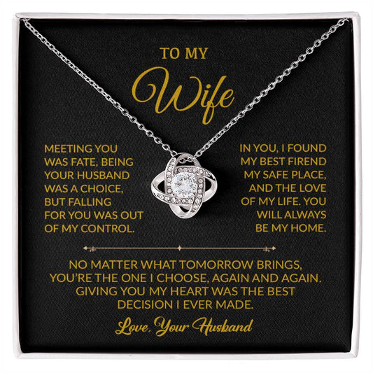 To My Wife Necklace, Gift For Wife, Anniversary Gift For Wife, Necklace For Wife 22_8_Gold