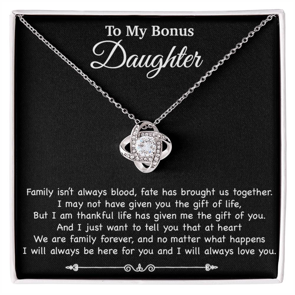 To My Bonus Daughter Necklace, Gift for Bonus Daughter, Step Daughter Birthday 2_11_Black