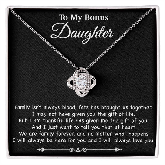 To My Bonus Daughter Necklace, Gift for Bonus Daughter, Step Daughter Birthday 2_11_Black