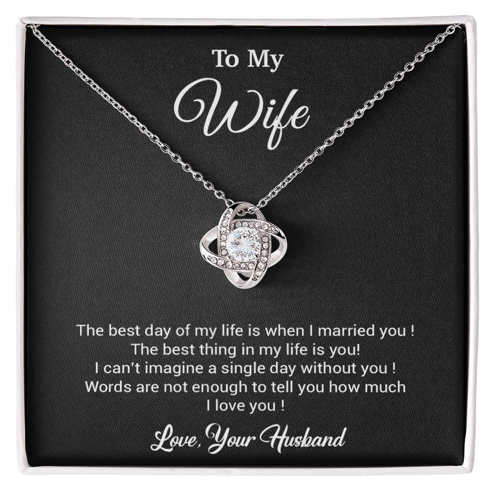 To My Wife Necklace, Gift For Wife, Anniversary Gift For Wife, Necklace For Wife 10_3_Black