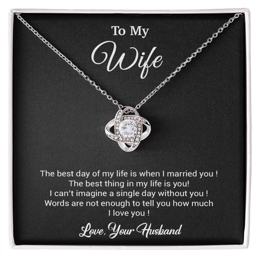 To My Wife Necklace, Gift For Wife, Anniversary Gift For Wife, Necklace For Wife 10_3_Black