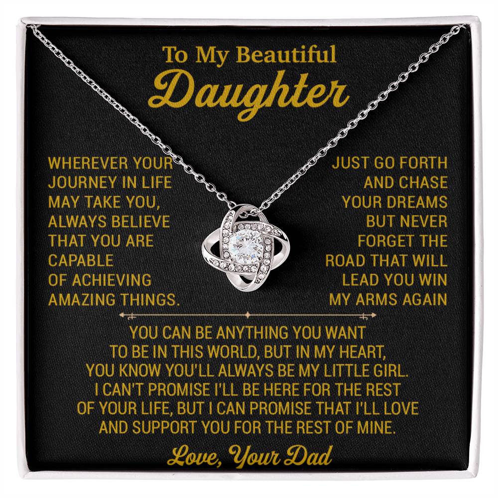 To My Daughter Necklace, Daughter Father Necklace, Daughter Gift From Dad 18_8_Gold