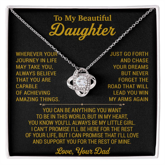 To My Daughter Necklace, Daughter Father Necklace, Daughter Gift From Dad 18_8_Gold