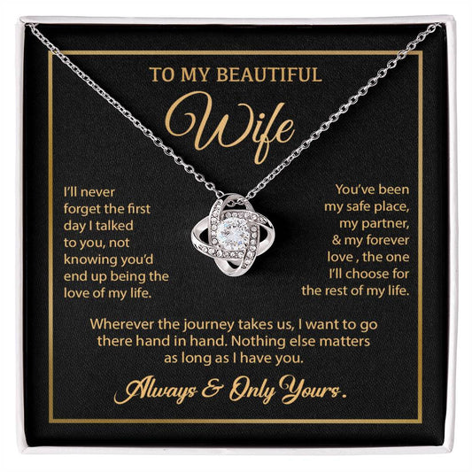 To My Wife Necklace, Gift For Wife, Anniversary Gift For Wife, Necklace For Wife 24_7_Gold