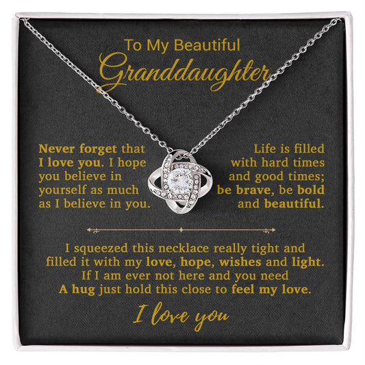 To My Granddaughter Necklace, Birthday Gift For Granddaughter, Birthday Gifts 14_9_Gold