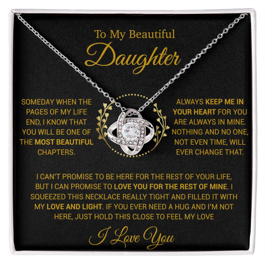 To My Daughter Necklace, Gift for Daughter from Dad, Daughter Father Necklace 16_12_Gold
