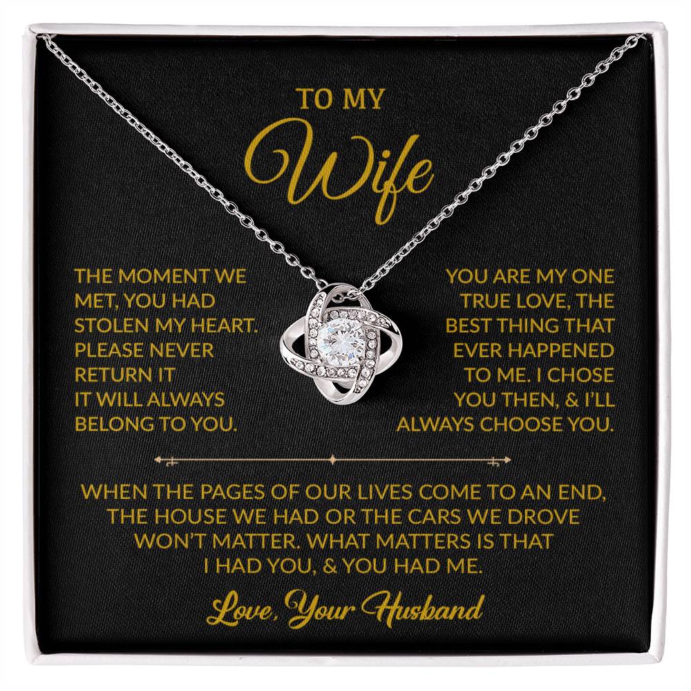 To My Wife Necklace, Gift For Wife, Anniversary Gift For Wife, Necklace For Wife 1_9_Gold