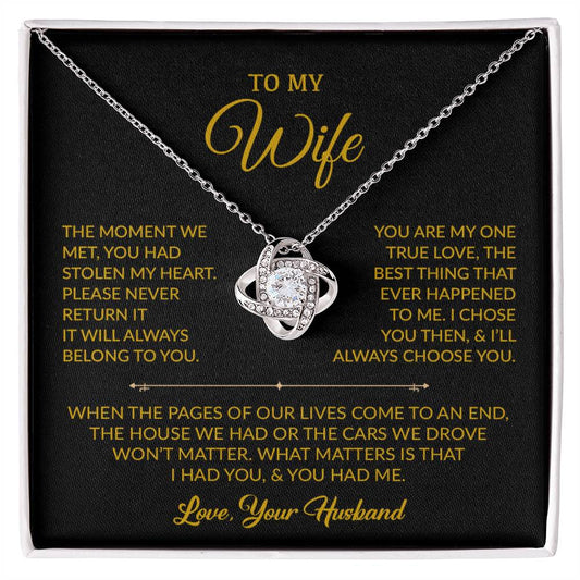 To My Wife Necklace, Gift For Wife, Anniversary Gift For Wife, Necklace For Wife 1_9_Gold
