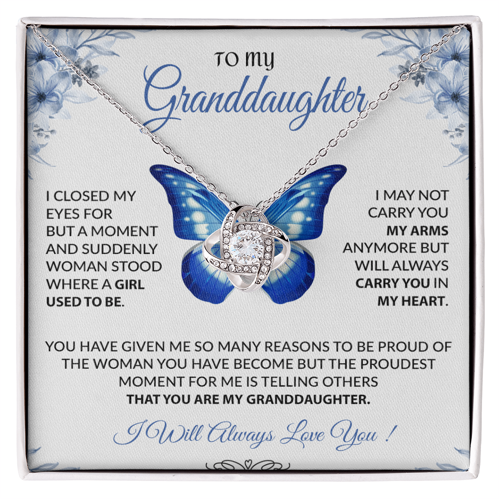 To My Granddaughter Necklace, Gift for Granddaughter from Grandpa Grandma