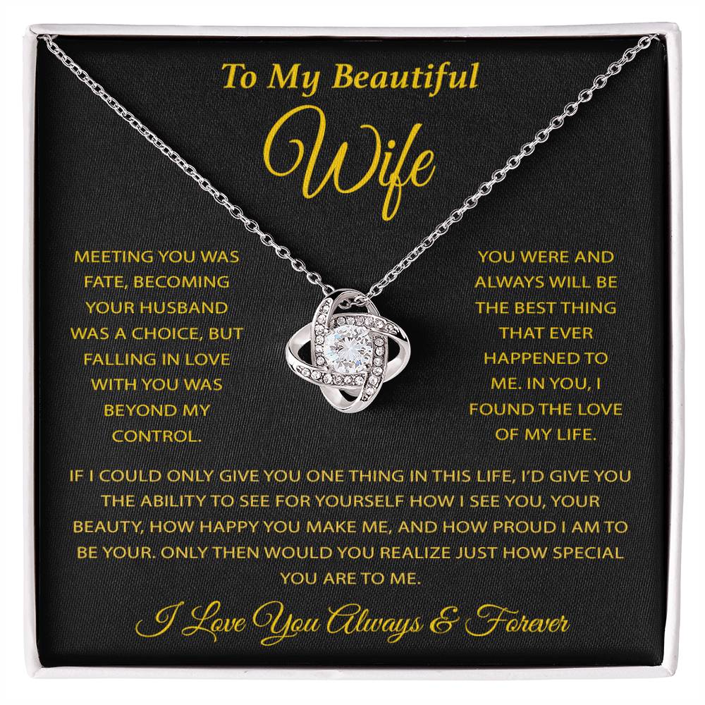 To My Wife Necklace, Wife Gift from Husband, Wife Birthday Gift, Christmas Gift 3_12_Gold