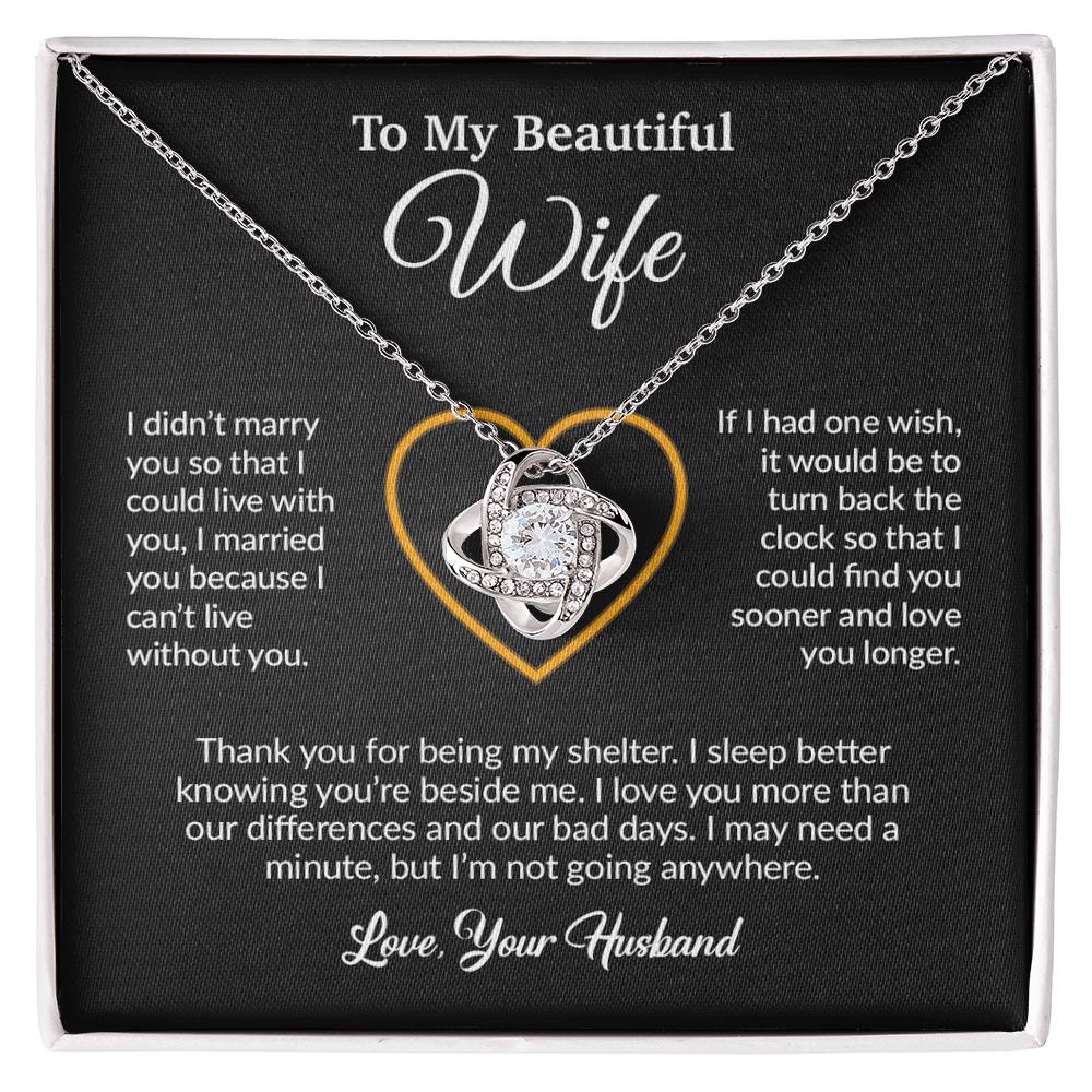 To My Wife Necklace, Gift For Wife, Anniversary Gift For Wife, Necklace For Wife 13_6_Black