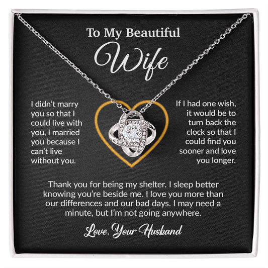 To My Wife Necklace, Gift For Wife, Anniversary Gift For Wife, Necklace For Wife 13_6_Black