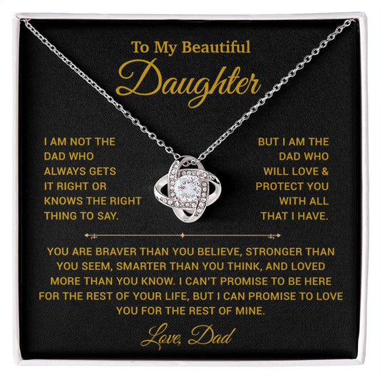 To My Daughter Necklace, Gift for Daughter from Dad, Father Daughter Necklace 19_11_Gold