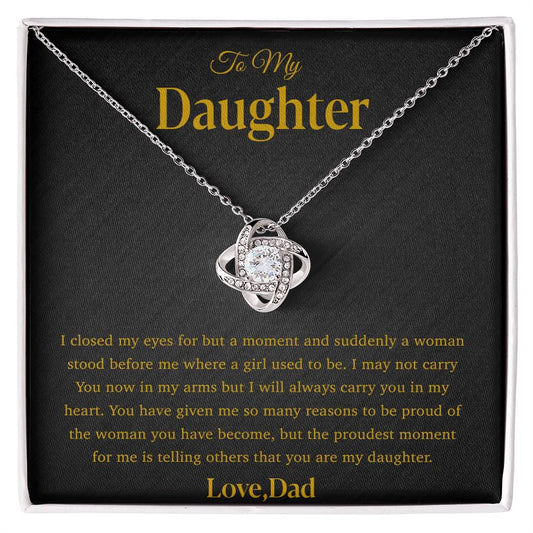 To My Daughter Necklace, Gift for Daughter from Dad, Father Daughter Necklace 28_4_Gold