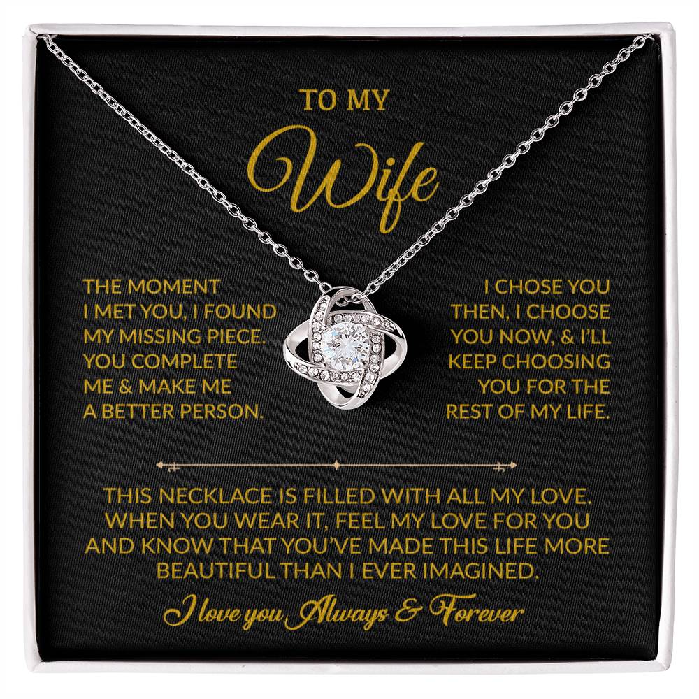 To My Wife Necklace, Gift For Wife, Anniversary Gift For Wife, Necklace For Wife 20_8_Gold