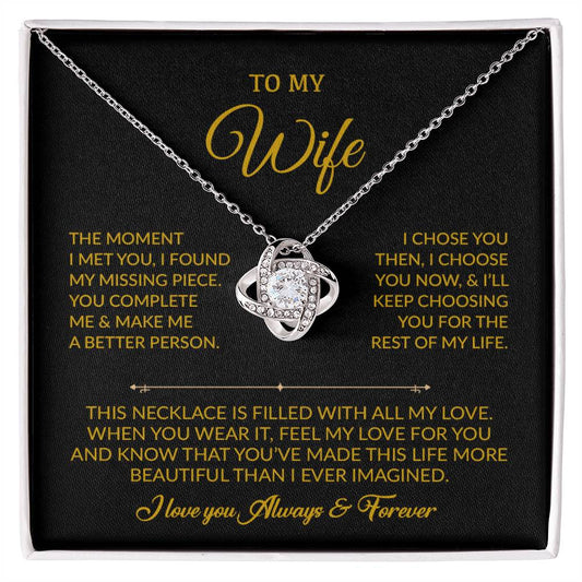 To My Wife Necklace, Gift For Wife, Anniversary Gift For Wife, Necklace For Wife 20_8_Gold