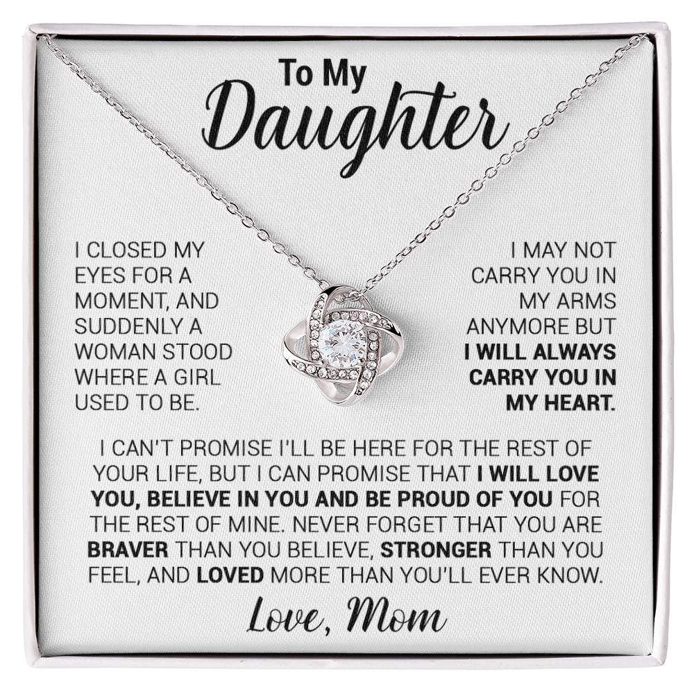 To My Daughter Necklace, Daughter Mother Necklace, Daughter Gift From Mom 22_8_White